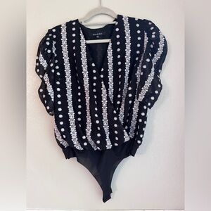 Strut & bolt Black and White Striped Bodysuit